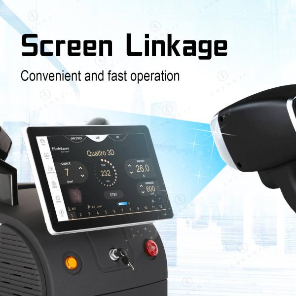 Écran 4K 2000W / 4000W Glace Platine Dépilation 808 755 1064 Diode Laser Machine d'épilation au laser Titane