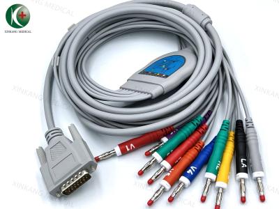 White 10 Leads Ekg Cord With Snap On Connector Type 1.5 Meters