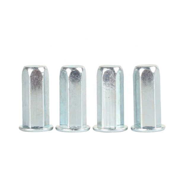 FH-FHBC Steel Full Hex Body Close End Rivet Nuts Flat Head Zinc Plated Nuts