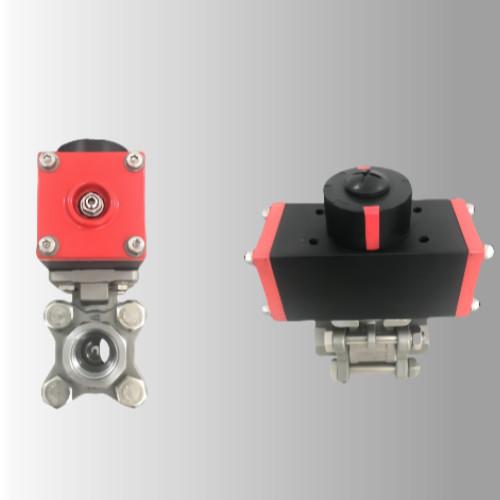 SS304 Pneumatic Actuated Ball Valve , BSP Thread Ball Valve With Rotary Actuator