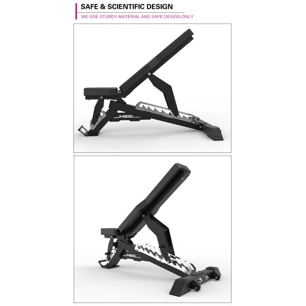 1355x785x1340mm Weight Lifting Bench for Commercial Gyms Adjustable Incline and Decline