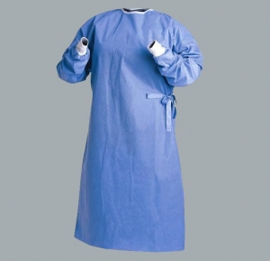 Sterile Disposable Surgical Gown , Anti Fluid Non Woven Isolation Gown