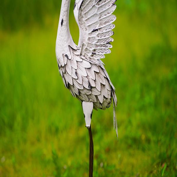 Métal créatif Crane Bird Lawn Art Lifelike et imperméable