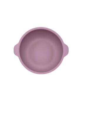 Round Childrens Silicone Plates Mushie Silicone Suction Plate For Dinner With Size Is 13.2*11.5*5cm And Weight Is 93gram
