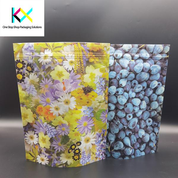 CTP Printed Compostable Packaging Bags Kraft Paper / PLA Custom Standing Pouch
