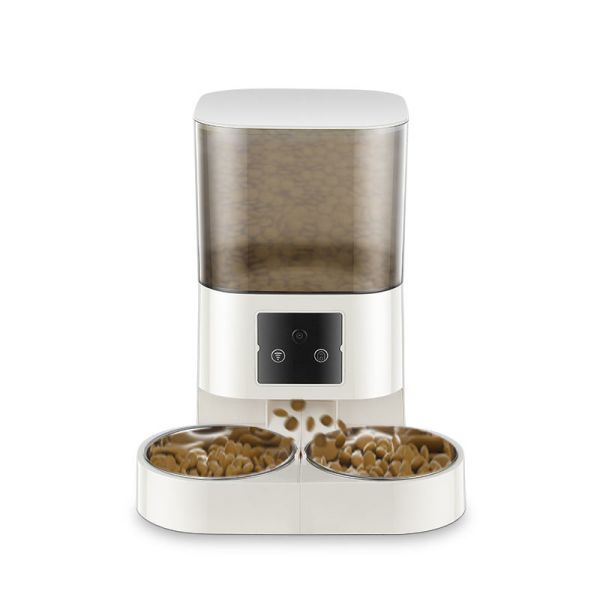 Factory Direct Automatic Dog Cat Food Dispenser Double Bowls Easy Clean Smart Pet Feeder