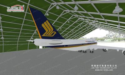 barracas de alumínio do hangar dos aviões de 20x20m com as paredes duras do sanduíche das portas deslizantes