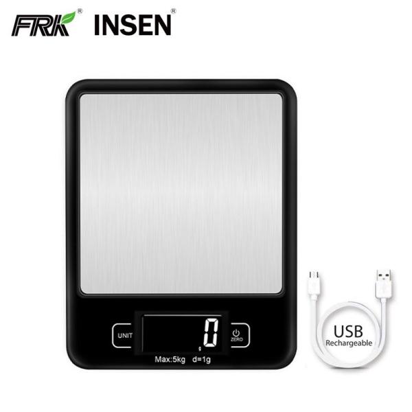 USB Charge Electronic Kitchen Scale  Digital Kitchen Food Weighing Scale 5kg / 11lb