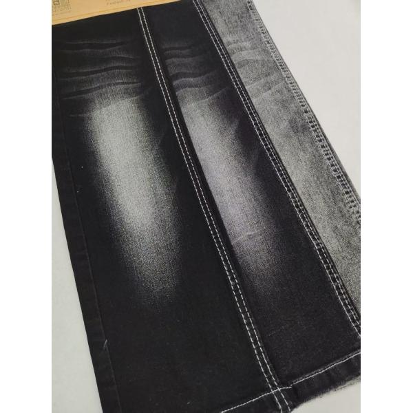 Haute teneur en spandex 72%Cotton Siro Yarn Cross Slub Denim Fabric Noir/Noir Pour les jeans