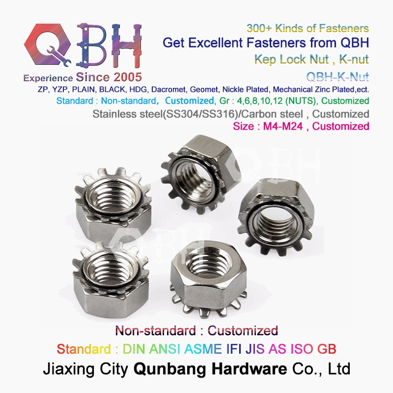 Aço inoxidável Hex K-Nut Hexagon Head Special Serrated Nut