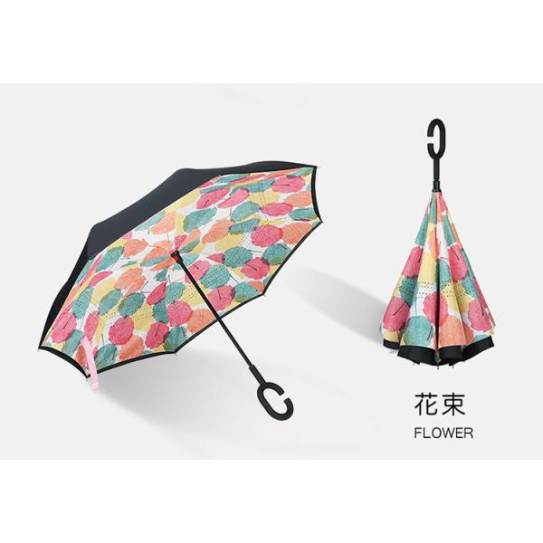 Minimalist Design Customized Logo Innovative Inverted Double Layer Umbrella Windproof