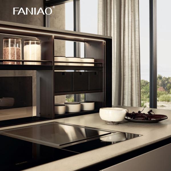 Profissional One-Stop Designs Modular Cozinha Melamina Madeira Armários de Cozinha Moderna Para Apartamento Villa