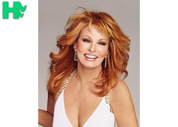 Natural Long Wave Type Hand Tied Blond Color Glueless Heat Resistant Synthetic Wigs