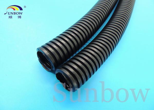 Black PP Corrugated Tubing Slit Wall Corrugated Loom Tubing Black