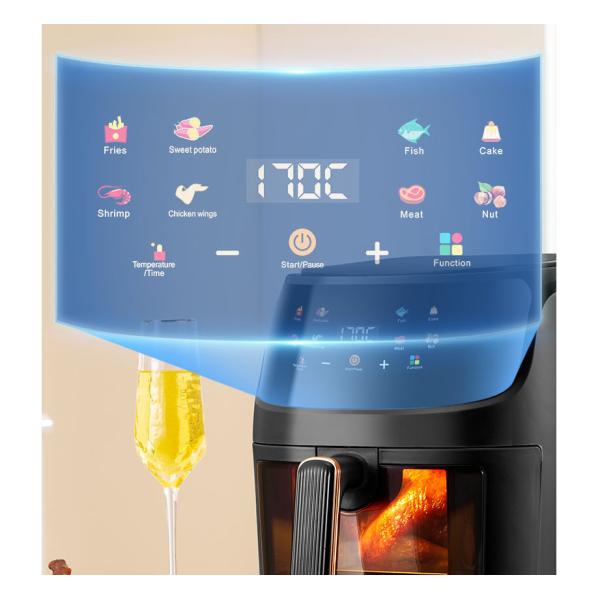 Intelligence Digital Electric Air Fryer with 8L Capacity and Stainless Steel Material