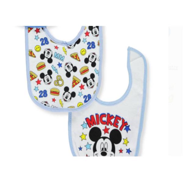 Disney Mickey Mouse Baby Feeding Bibs Cotton Jersey / Terry Backing 3 Pack