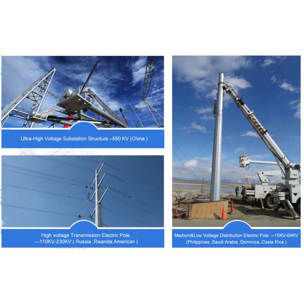 NEA 25FT Steel Poles 30FT 35FT 40FT 45FT For Philippines Construction Project