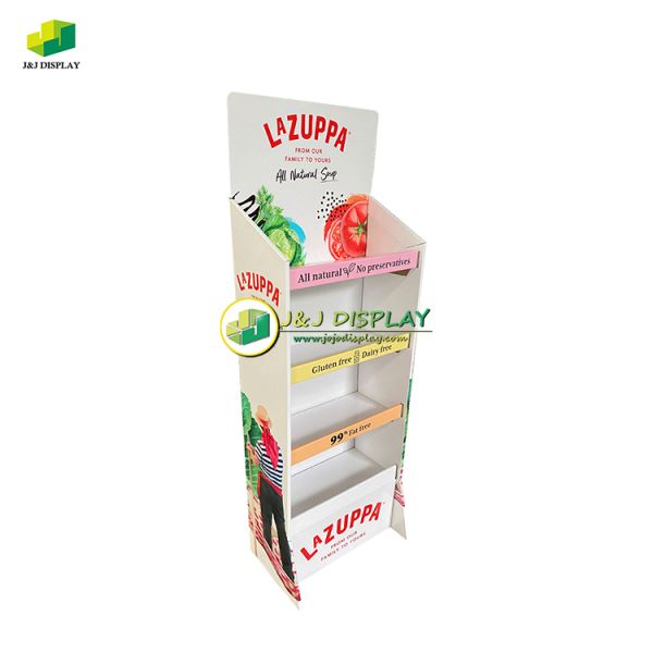 Food Paper Display Stand Soup POP Stand Display Unit Promotion Display Rack