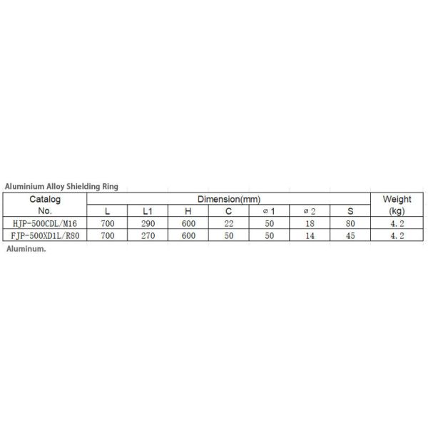 Aluminum Pressure Equilateral Shielding Ring Single Hanging String Type