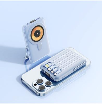 Universal Phone White Mini Powerbank with PD20W 22.5W Wired and Wireless Charging 10000mA