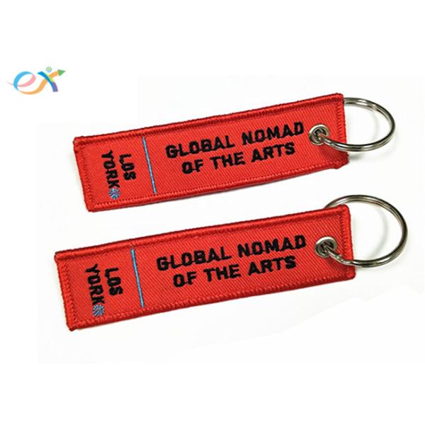 Personality Logo Embroidered Keychain Size Customized For Promotion Business Gift