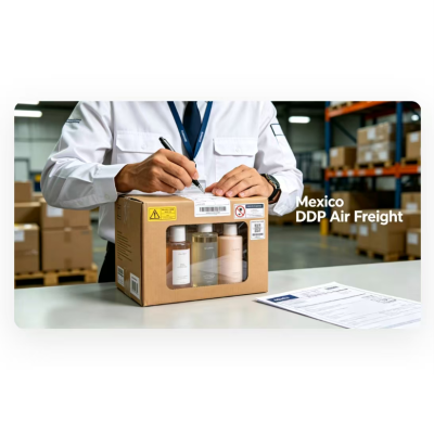Satety DDP Air Freight Shipping to Mexico For Cosmetic Liquid Powder / Chemical Goods