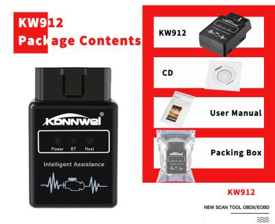 Maleta de ferramentas diagnósticas livre Vgate de Bluetooth do software auto Icar2 Elm327 3g KONNWEI KW912