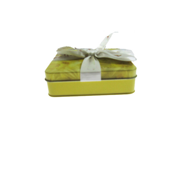Tinplate Lunch Boxes Tea Storage Tins Hinged Black Color + Matte Varnish Printing