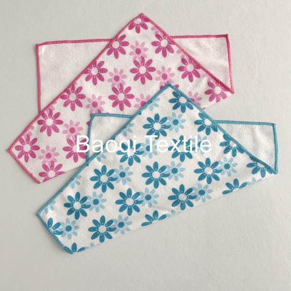 Chinese single side printed 100% poly kitchen wipes，,microfiber cake towels  kitchen cleaning cloth size 30cm*30cm