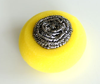 Long Guarantee Period Dish Washing Sponge With 410 Stainless Steel Scrubber