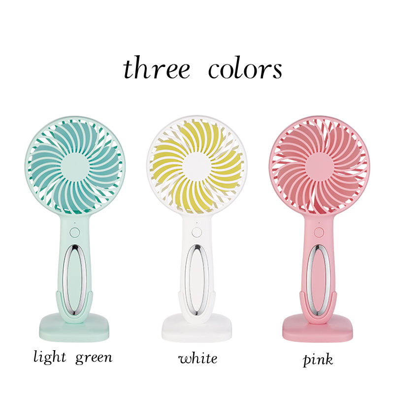 Outdoor Electric Mini Portable Rechargeable 3-Speed LED Light Smart Handheld Fan for Car/RV Use