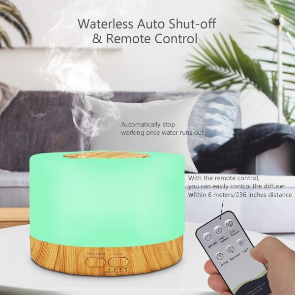500ml Remote Control Household Aromatherapy Machine Ultrasonic Scent Essential Oil Diffuser Air Humidifier With LED Night Light