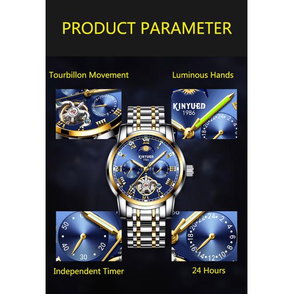 KINYUED Fashion Classic Brand Luxury Watch Automatic Mechanical Watch For Men Business Wrist Watch