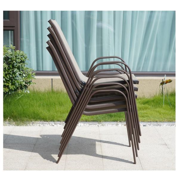 Stylish Metal Dining Table and Chairs Set for Patio Garden or Courtyard Furniture