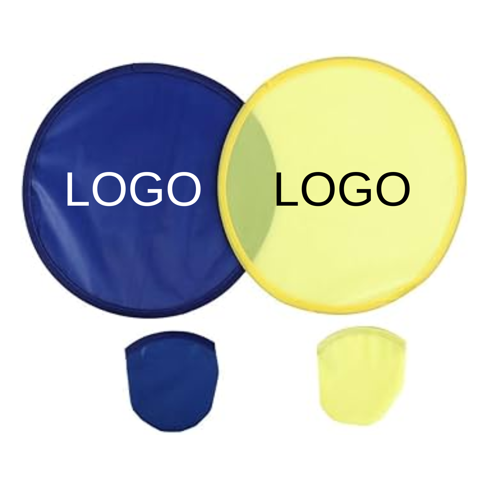 Nylon Cloth Folding Hand Fan, Round Foldable Flying Disc