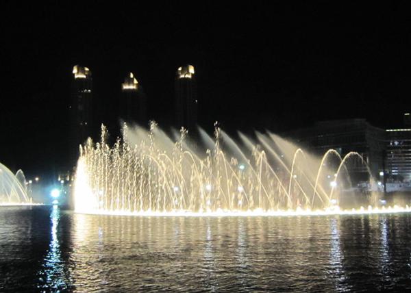 High Spray Color Changing Led Fountain , Big Water Fountain Project 380V