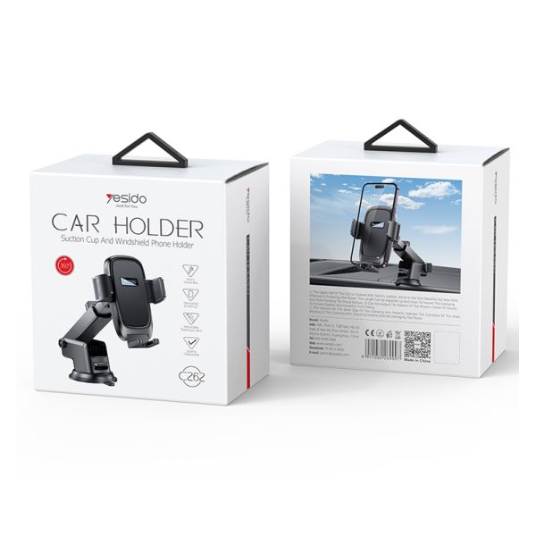 Yesido C262 Universal Car Phone Holder with 360° Revolve Flexible Adjustment for 4.7-7.2 Inches Devices