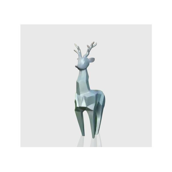 Famous Geometric Life Size Deer Sculptures Modern Art Stainless Steel