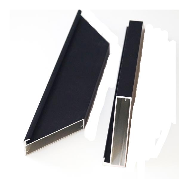 Thickness 0.8-1.5mm Aluminium Door Profiles For Furniture Golden / Black Cabinet Door Frame
