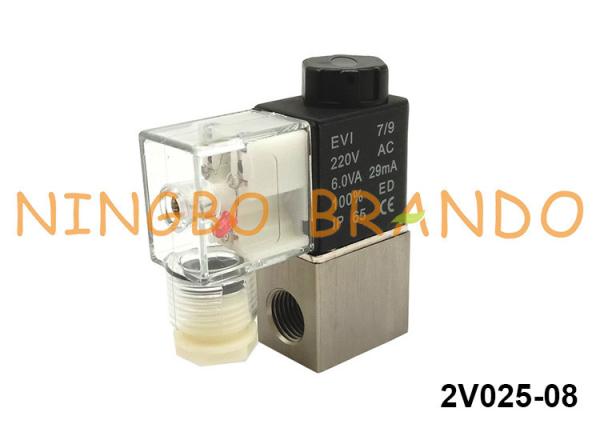 1/4 tipo válvula de solenoide pneumática 2V025-08-DC24V da pinta NPT BSP Airtac