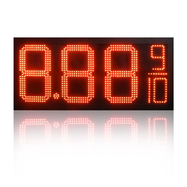 Écran LED rouge de station-service 12 pouces pour la publicité