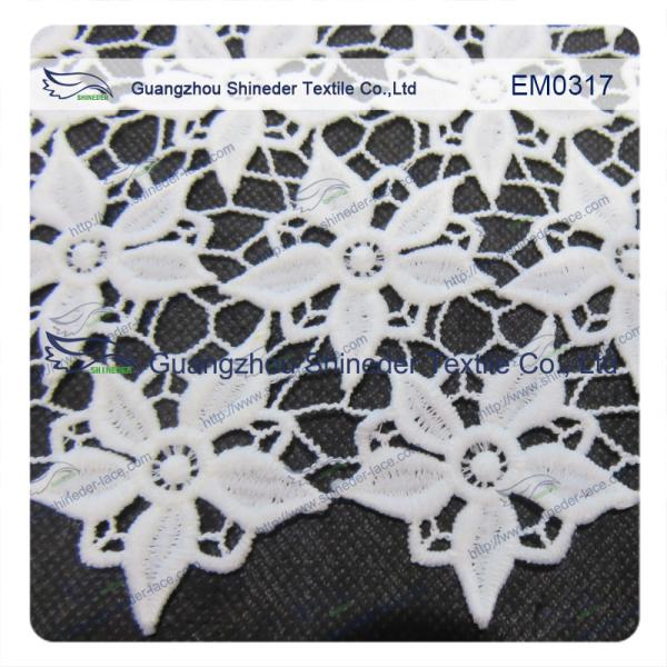 Five-Petal Flower Embroidered Lace Fabric for garment/ladies dress/wedding dress