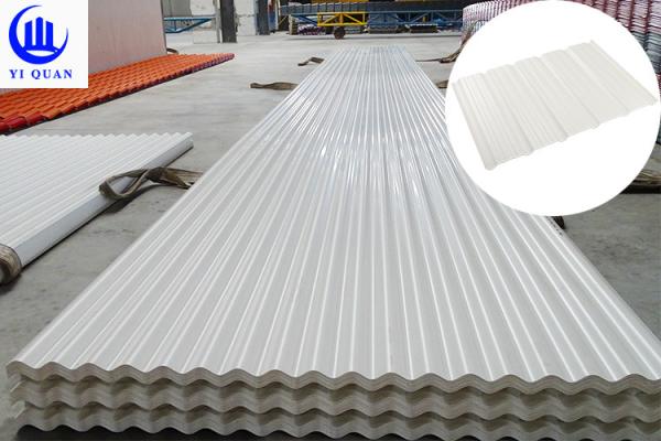 Sound Insulation PVC Roof Tiles Shingles 63 Degree Roundwave Roofing Sheet