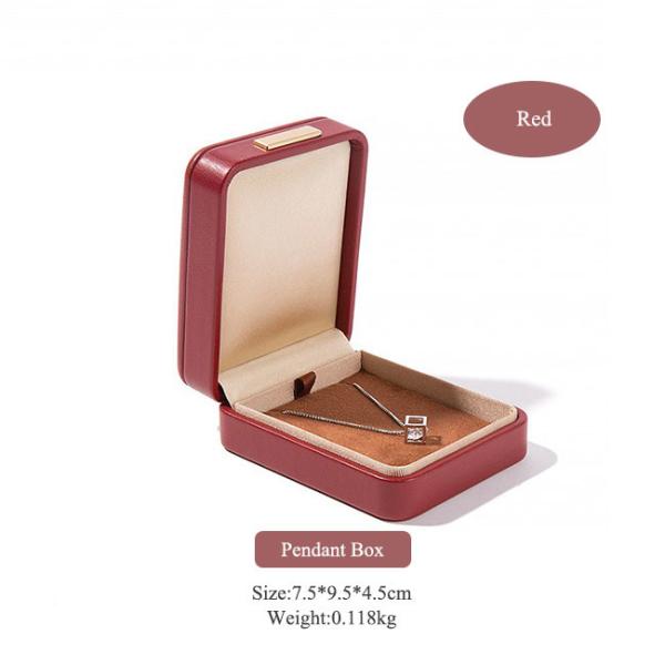 Red High Quality PU Leather Jewelry Packaging box Elegant Jewelry Storage Gift Box