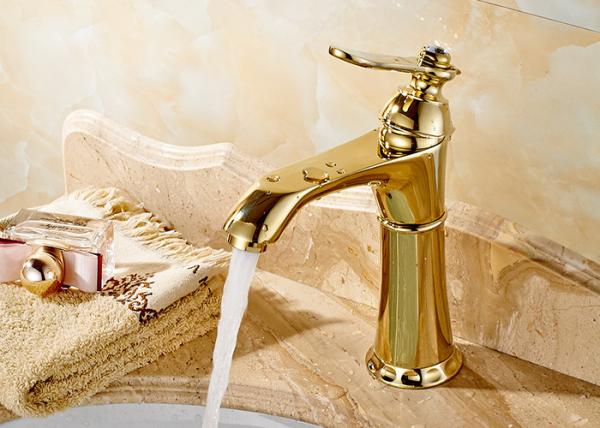 ROVATE Gold Deck Mounted Brass Basin Mixer Faucets Cold And Hot Water
