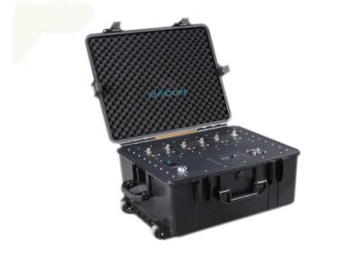 VHF UHF Manpack Jammer Alta Potência 300W 6 Bandas VSWR Proteção Para Walkie Talkie