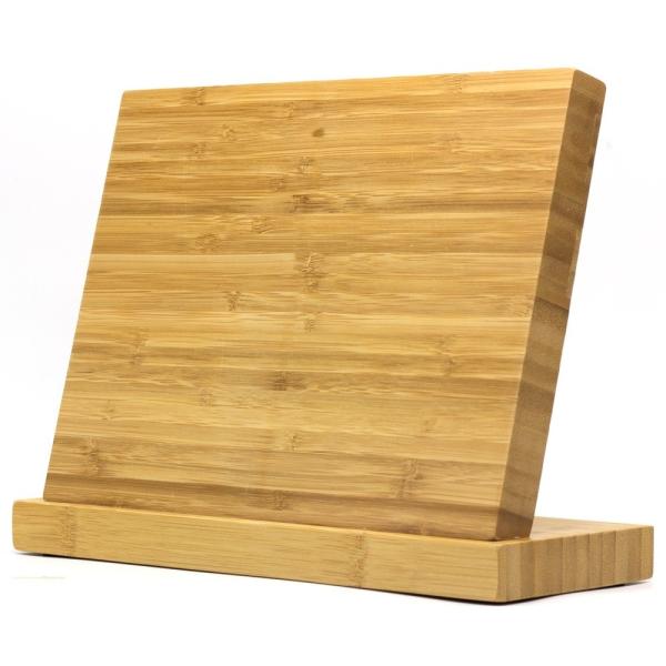 ISO9001 2000 System Natural Bamboo Wood Magnetic Knife Block Holder Customized Design
