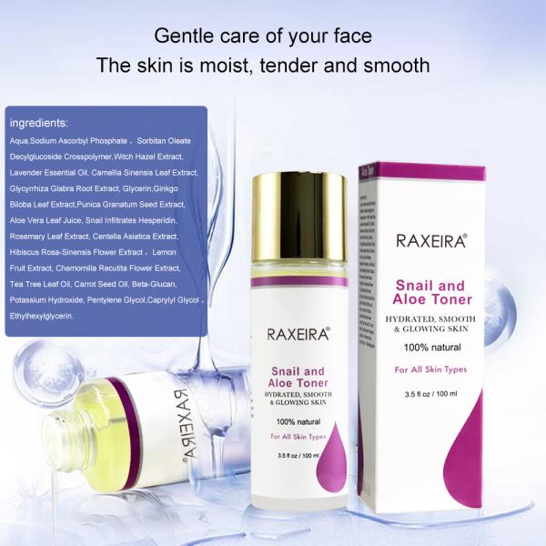 Алоэ улитки метки частного назначения тонер стороны кожи естественного кормя Moisturizing