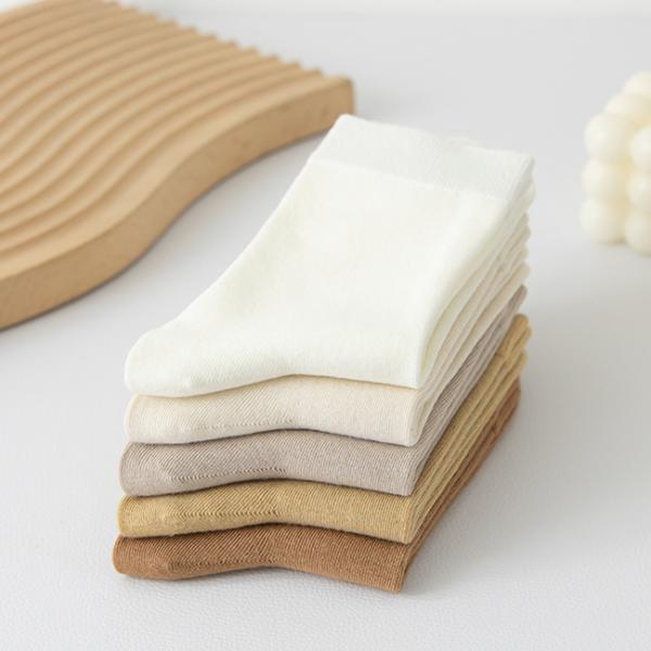 Pure Color Custom Bamboo Socks Breathable Fiber Crew Socks Custom