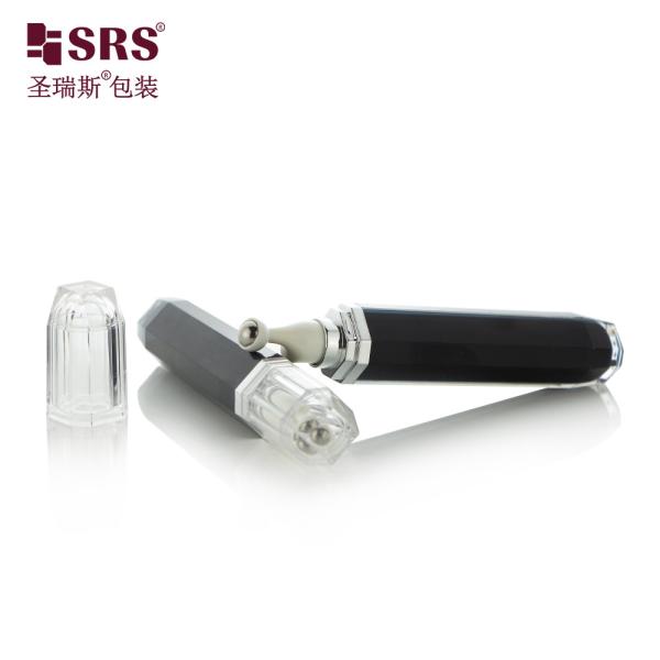 L002-15/20ML Black Acrylic Eye Roller Bottle Octagan Shaped With Steel Ball